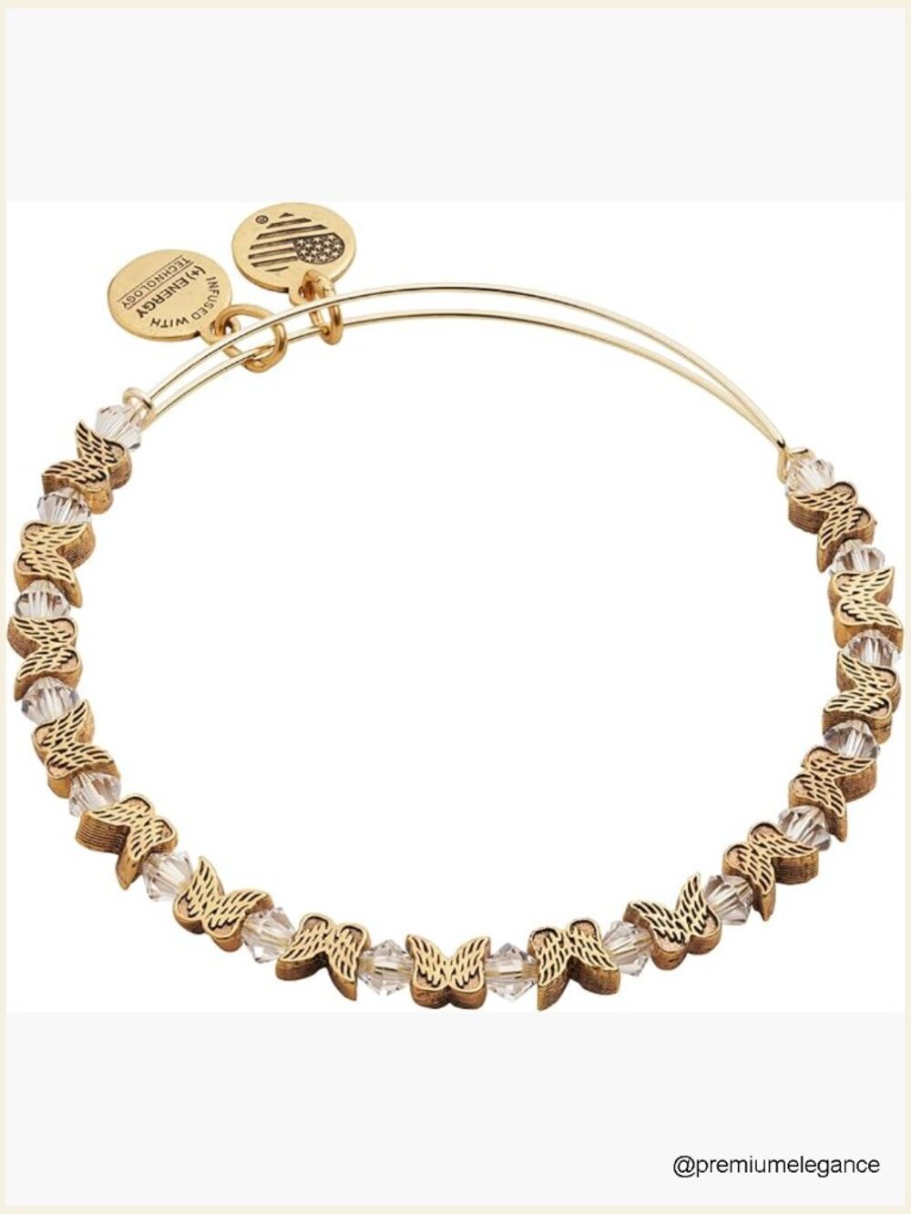 Angel Wing Beaded Expandable Bangle Bracelet